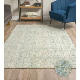 Light Blue & Beige Abstract Wool 4 x 6 Feet Hand Tufted Carpet by Kaleen India-picture-10