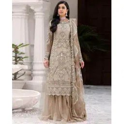 kaleesha fashion Women Embroidered 3-Piece Semi-Stitched Dress Material-picture-15