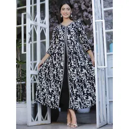 KALINI Abstract Printed Zari Work V-Neck Anarkali Kurta-picture-16