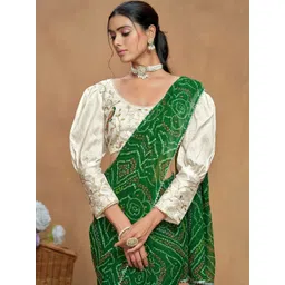 KALINI Bandhani Gotta Patti Poly Georgette Bandhani Saree-picture-28