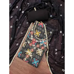 KALINI Bandhani Printed Beads & Stones Unstitched Dress Material-picture-16