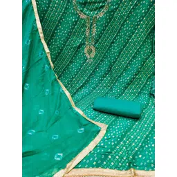 KALINI Bandhani Printed Beads And Stones Unstitched Dress Material image 3