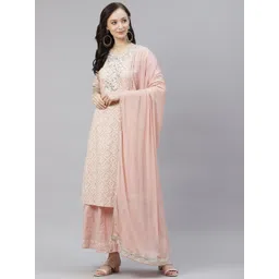 KALINI Bandhani Printed Straight Gotta Patti Pure Cotton Kurta With Palazzos & Dupatta-picture-27