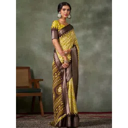 KALINI Bandhani Silk Blend Saree image 5