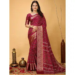 KALINI Bandhani Zari Art Silk Banarasi Saree-picture-33