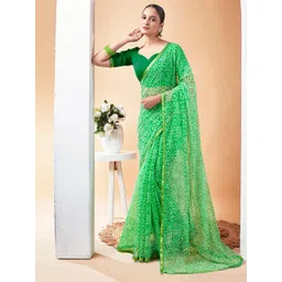 KALINI Bandhani Zari Pure Chiffon Bandhani Saree-picture-12
