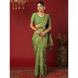 KALINI Bandhani Zari Pure Georgette Bandhani Saree-image-16