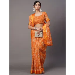 KALINI Batik Printed Ikat Designer Saree-image-19
