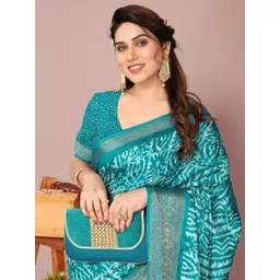 KALINI Batik Printed Zari Saree-image-26