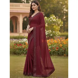 KALINI Beads and Stones Poly Georgette Designer Saree-picture-25