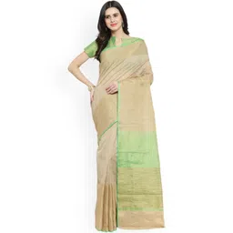 KALINI Beige Solid Silk Blend Sarees-picture-20