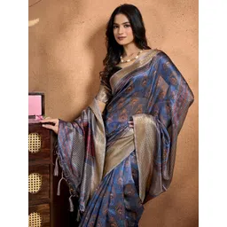 KALINI Blue Printed Art Silk Sarees-picture-39
