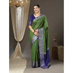 KALINI Checked Woven Design Taant Saree-picture-14