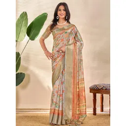 KALINI Cream Printed Art Silk Sarees-picture-27