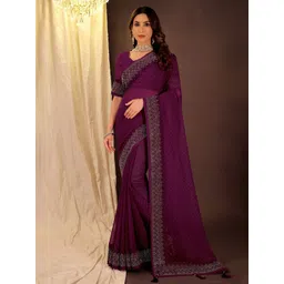KALINI Embellished Beads and Stones Pure Georgette Heavy Work Saree-picture-30