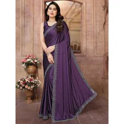 KALINI Embellished Beads and Stones Satin Saree-picture-36