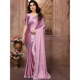 KALINI Embellished Beads and Stones Satin Saree-picture-11