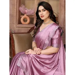 KALINI Embellished Beads and Stones Satin Saree image 5