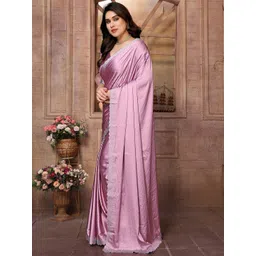 KALINI Embellished Beads and Stones Satin Saree image 4