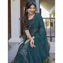 KALINI Embellished Beads and Stones Silk Blend Saree-picture-21