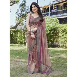 KALINI Embellished Beads and Stones Tissue Heavy Work Saree-picture-15