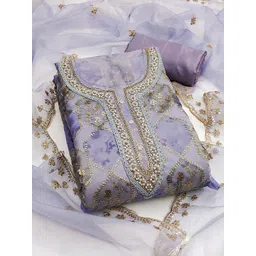 KALINI Embellished Organza Unstitched Dress Material-picture-29