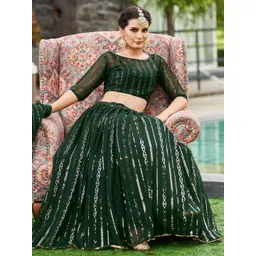 KALINI Embellished Semi-Stitched Lehenga & Unstitched Blouse With Dupatta-picture-13