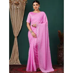 KALINI Embellished Zari Poly Georgette Designer Saree-picture-20