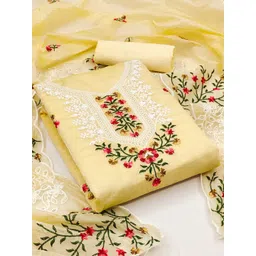 KALINI Embroidered Art Silk Unstitched Dress Material-picture-21