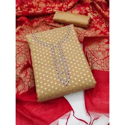 KALINI Embroidered Beads & Stones  Banarasi Jacquard Unstitched Dress Material-picture-34