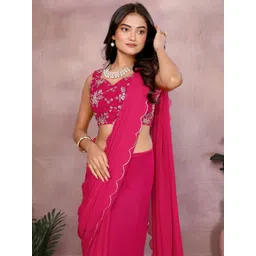 KALINI Embroidered Poly Georgette Designer Saree-picture-38