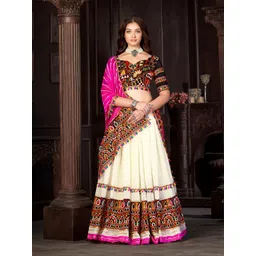 KALINI Embroidered Semi-Stitched Lehenga & Unstitched Blouse With Dupatta-picture-41