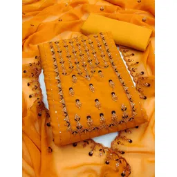 KALINI Embroidered Silk Georgette Unstitched Dress Material-picture-17