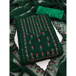 KALINI Embroidered Silk Georgette Unstitched Dress Material-picture-19