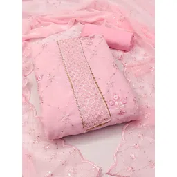 KALINI Embroidered Silk Georgette Unstitched Dress Material-picture-25