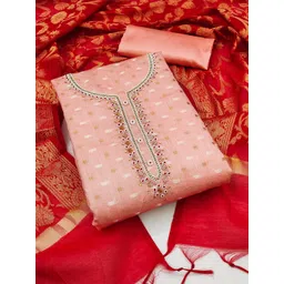 KALINI Embroidered Stones & Beads Banarasi Jacquard Unstitched Dress Material-picture-32