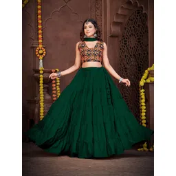 KALINI Embroidered Thread Work Semi-Stitched Lehenga & Unstitched Blouse With Dupatta-picture-38