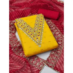 KALINI Embroidered Zari Unstitched Dress Material-picture-35
