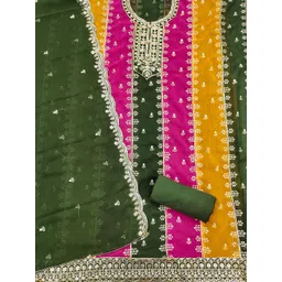 KALINI Ethnic Motif Embroidered Sequinned Unstitched Dress Material-picture-14