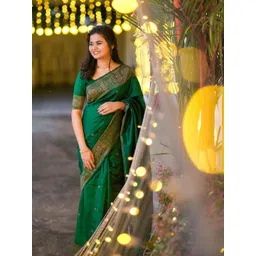 KALINI Ethnic Motif Woven Design Zari Banarasi Saree-picture-19