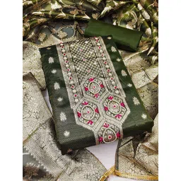 KALINI Ethnic Motif Woven Design Zari Unstitched Banarasi Dress Material-picture-33