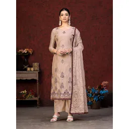 KALINI Ethnic Motifs Embroidered Beads and Stones Detail Unstitched Dress Material-picture-27