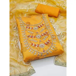 KALINI Ethnic Motifs Embroidered Beads and Stones Unstitched Dress Material-picture-26