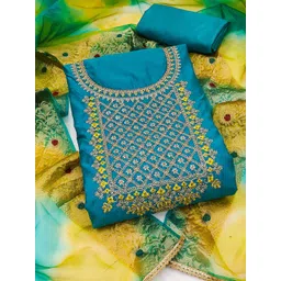 KALINI Ethnic Motifs Embroidered Beads and Stones Unstitched Dress Material-picture-19