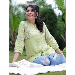 KALINI Ethnic Motifs Embroidered Kurti-image-31