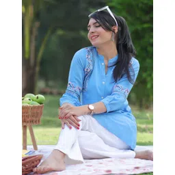 KALINI Ethnic Motifs Embroidered Kurti-image-35