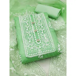 KALINI Ethnic Motifs Embroidered Organza Unstitched Dress Material-picture-37