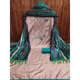 KALINI Ethnic Motifs Embroidered Sequinned Detail Unstitched Dress Material-picture-21