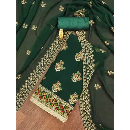 KALINI Ethnic Motifs Embroidered Silk Georgette Unstitched Dress Material-picture-13