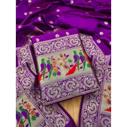 KALINI Ethnic Motifs Embroidered Zari Unstitched Dress Material-image-28